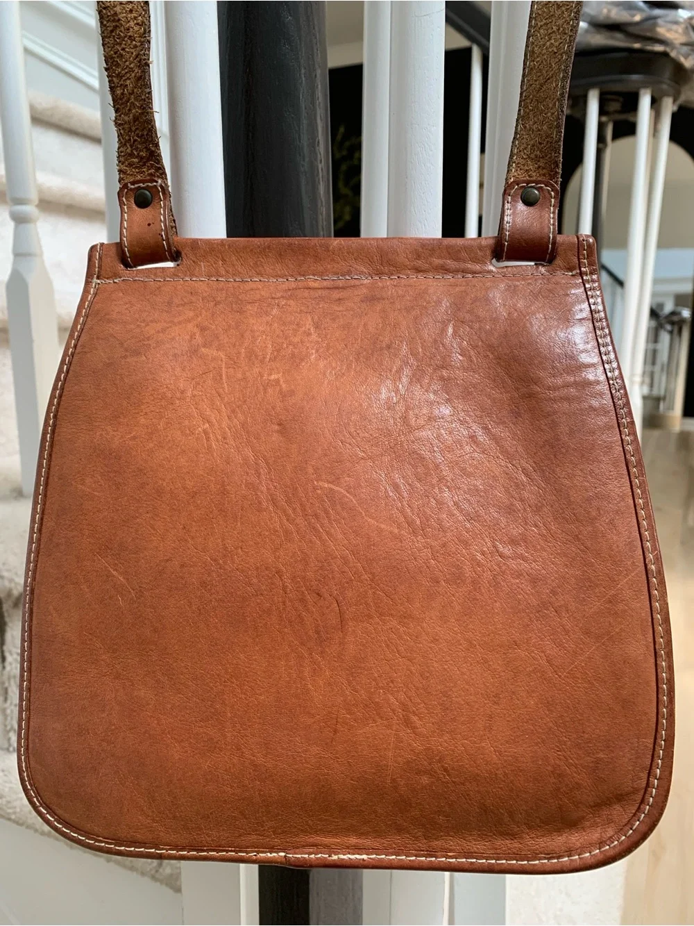 Bloomingdale's Vintage Leather Crossbody with Leopard Haircalf Accent